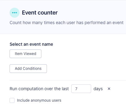An event counter trait run over the course of a week